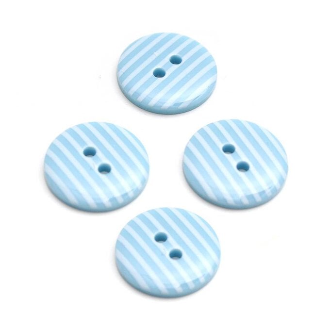 Hemline Blue Striped Buttons 17.5mm 4 Pack image number 1
