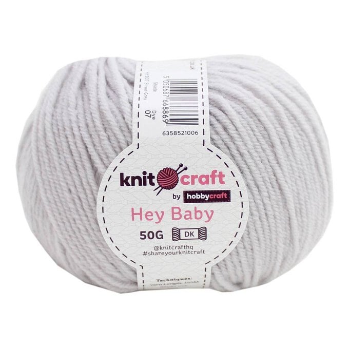 Knitcraft Silver Grey Hey Baby DK Yarn 50g image number 1