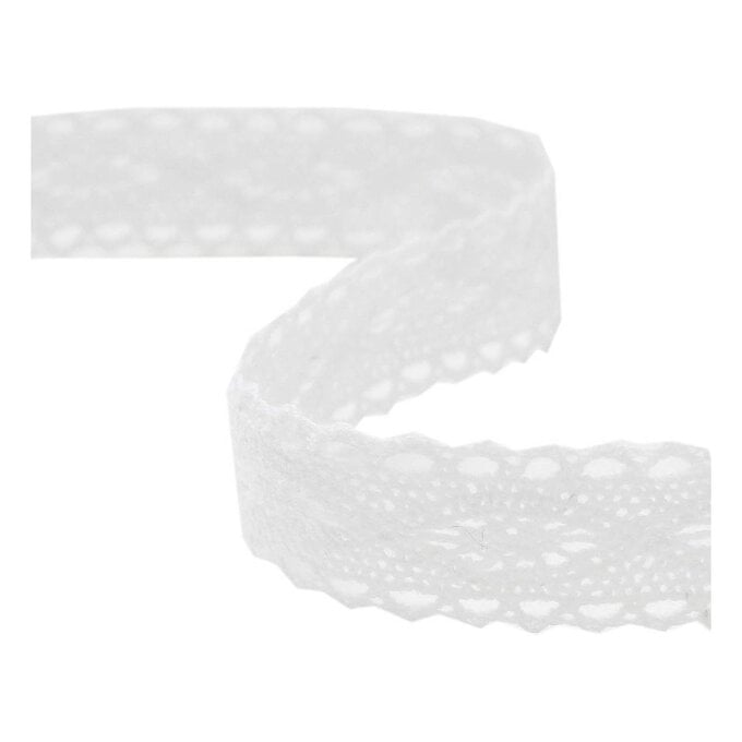 White Cotton Lace Ribbon 20mm x 5m