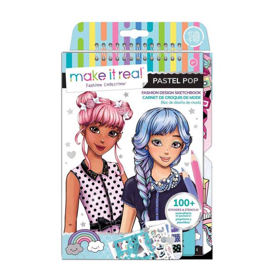 Make It Real Pastel Pop Fashion Design Sketchbook image number 1