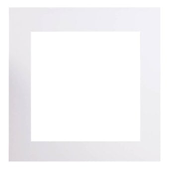 Iced White Single Square Aperture Mount 16 x 16 Inches