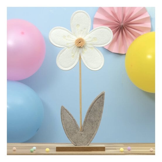White Fabric Flower 38cm image number 1