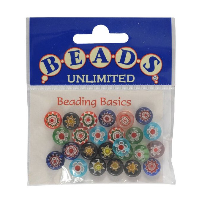 Beads Unlimited Millefiori Disc Beads 10mm 25 Pack image number 1