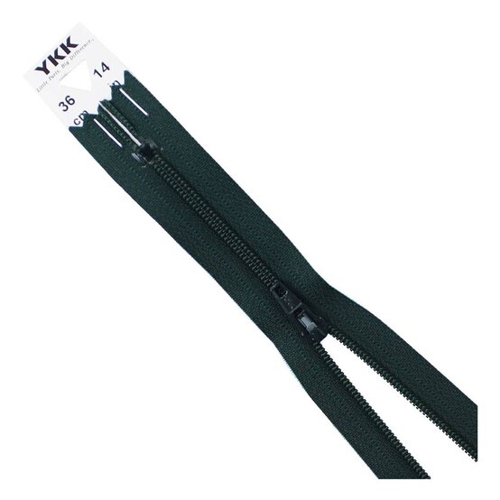 YKK Bottle Green Dress and Skirt Zip 36cm image number 1