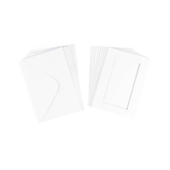 White Fold Rectangle Aperture Cards  A6 10 Pack image number 2