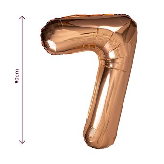Extra Large Rose Gold Foil Number 7 Balloon