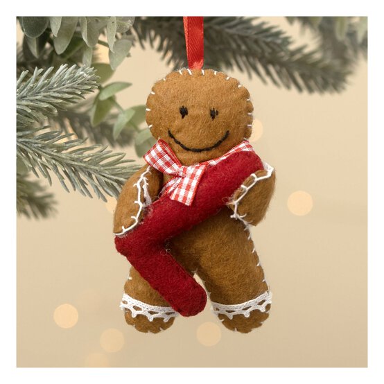 Hanging Gingerbread Felt Letter L Decoration image number 1