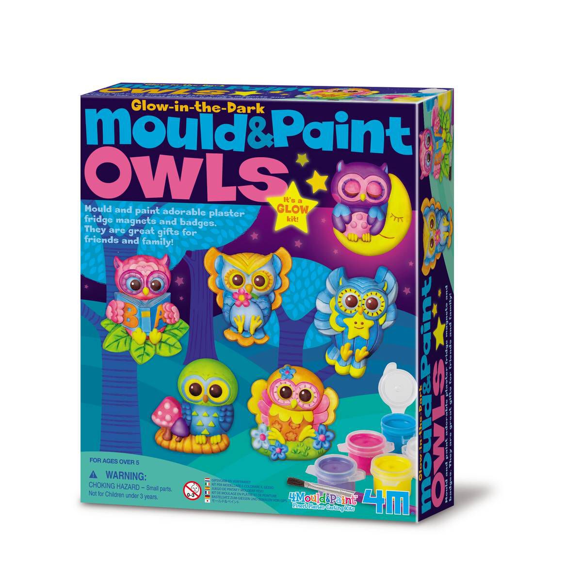 GlowintheDark Owls Mould and Paint Kit Hobbycraft