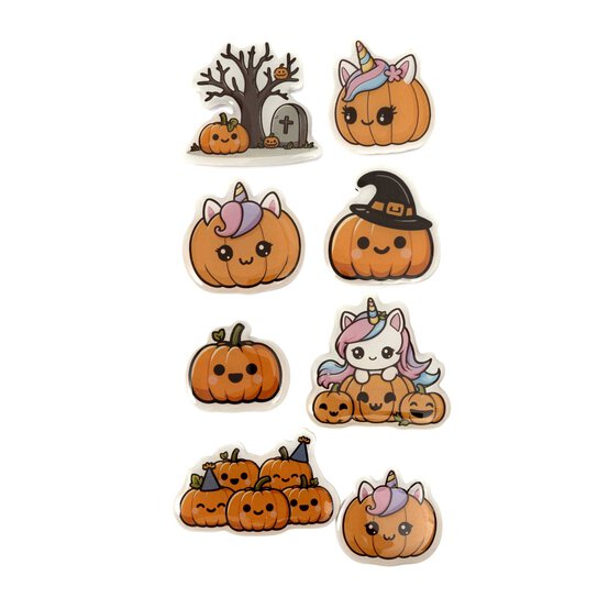Resin Pumpkin Stickers 8 Pack  image number 1