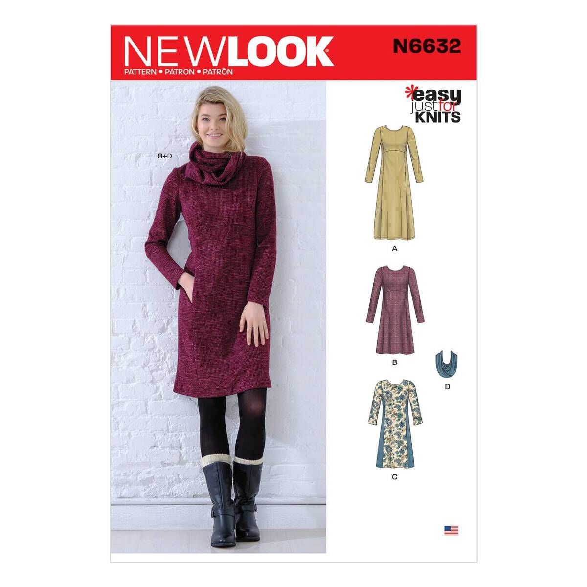 New Look Women’s Knit Dress Sewing Pattern N6632 Hobbycraft