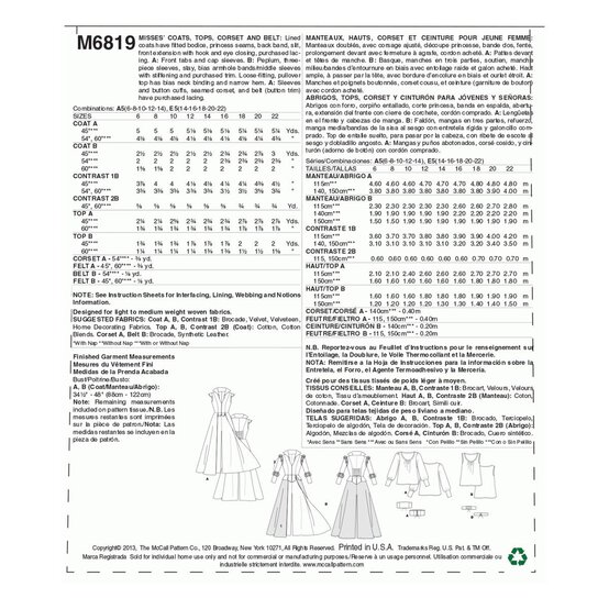 McCall’s Women’s Costume Sewing Pattern M6819 (6-14) image number 5