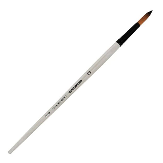 Daler-Rowney Long Handle Synthetic Round Graduate Brush Size 20 White image number 1