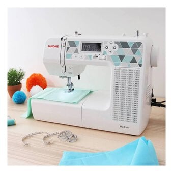 Janome HC8100 Sewing Machine, Threads and Scissors Bundle