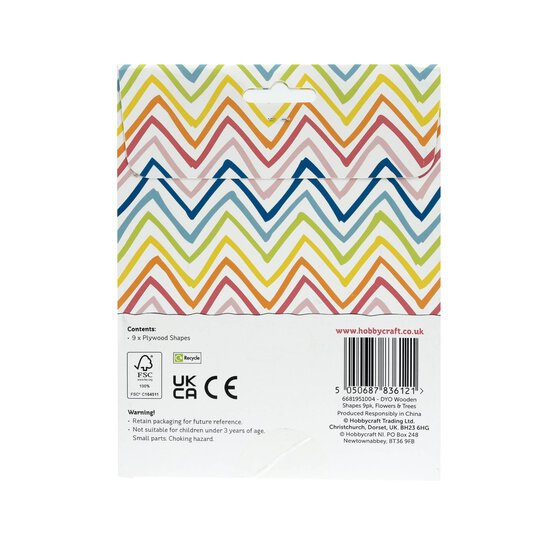 Decorate Your Own Flower and Tree Wooden Shapes 9 Pack image number 6