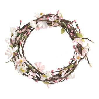 Pink and Green Blossom Garland 1.4m
