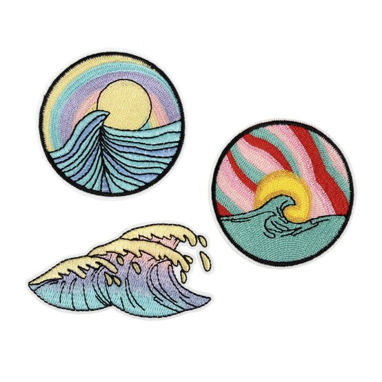 Sun and Surf Iron-On Patches 3 Pack image number 1