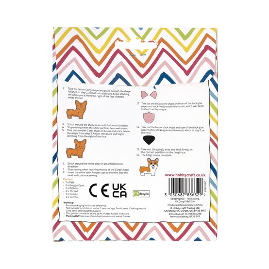 Corgi Felt Sewing Kit image number 4