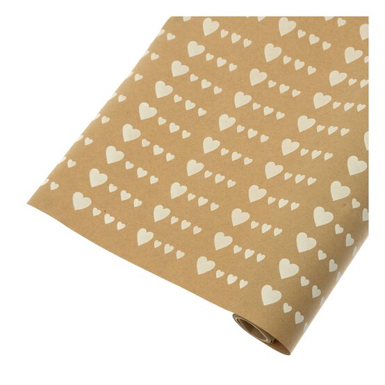 Heart Celebration Kraft Paper Roll 70cm x 3m image number 1
