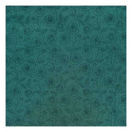 Dark Jade Cotton Rose Blender Fabric by the Metre image number 2