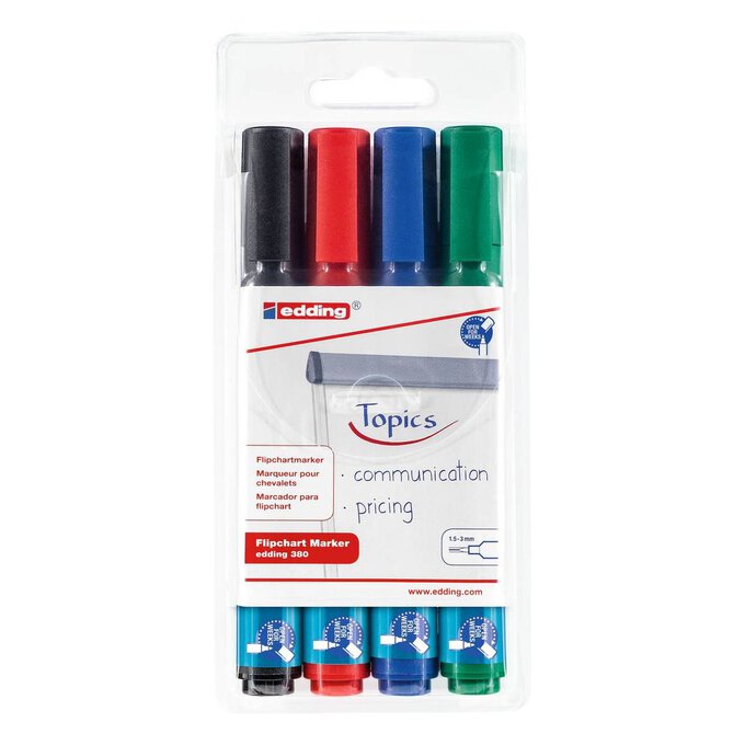 Edding 380 Flipchart Markers 4 Pack Hobbycraft
