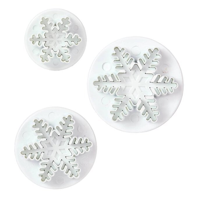Cake Star Snowflake Plunger Cutters 3 Pack