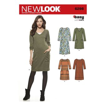 New Look Just 4 Knits Women's Dress Sewing Pattern 6298