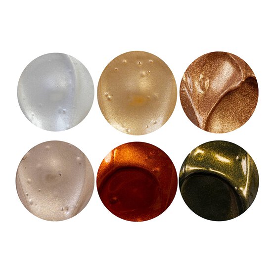 Bronze Metallic Acrylic Craft Paints 5ml 6 Pack image number 5