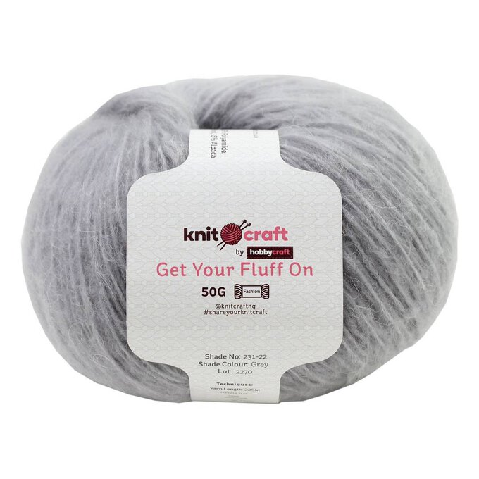Knitcraft Grey Get Your Fluff On 50g