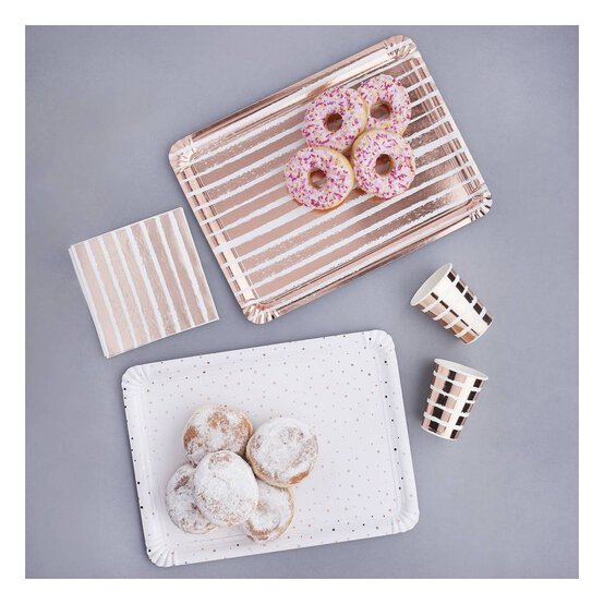 Rose Gold Paper Serving Trays 4 Pack image number 2