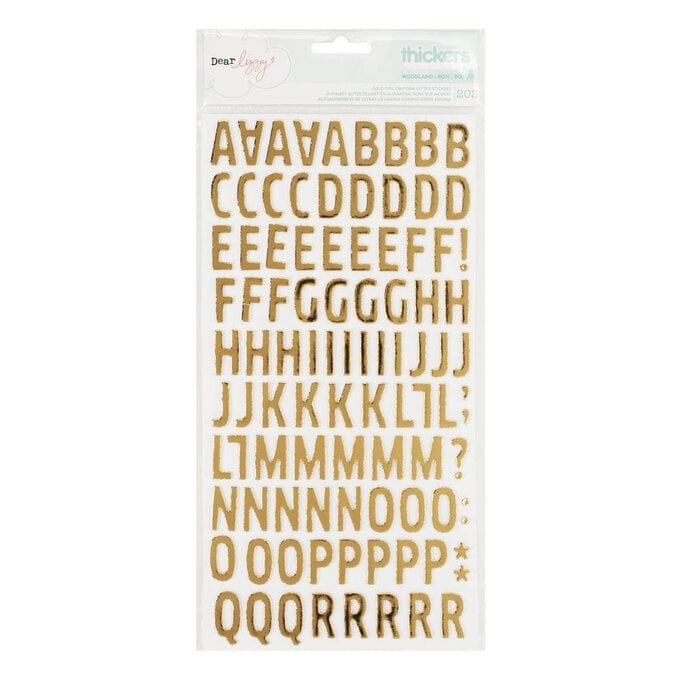 Dear Lizzy Gold Foil Foam Letter Thickers Stickers 202 Pieces image number 1