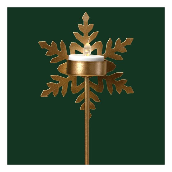 Gold Snowflake Candle Holder 31.5cm image number 2