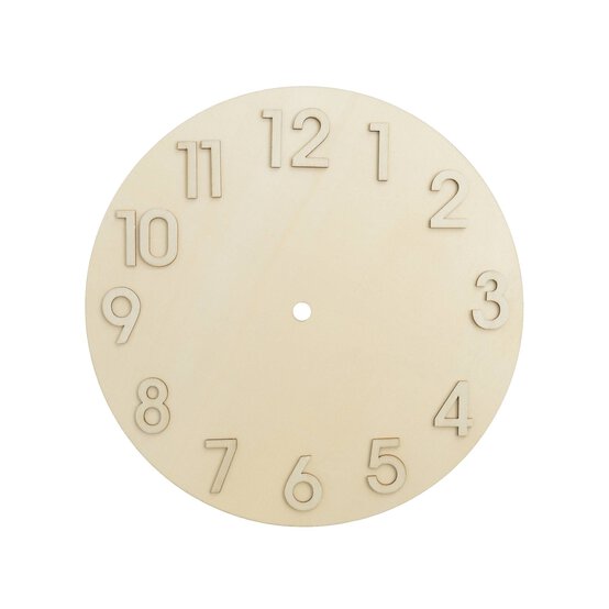 Wooden Clock with Numbers 25cm image number 1