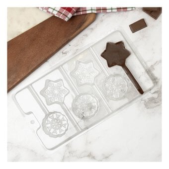 Snowflake Lolly Chocolate Mould 6 Wells