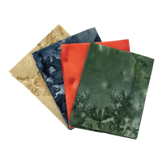 Beige and Blue Batik Cotton Fat Quarters 4 Pack image number 1