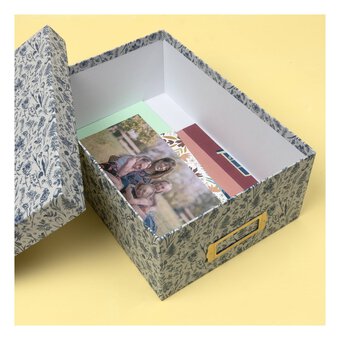 Blue Floral Photo Box 11cm x 20cm x 29cm