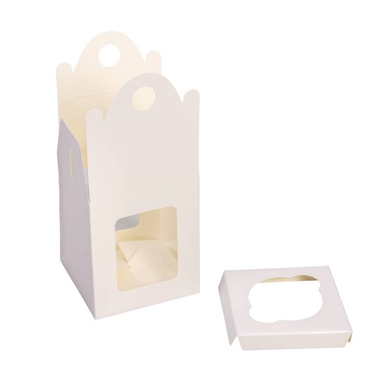White Single Cupcake Box 18cm x 10cm x 8cm image number 3