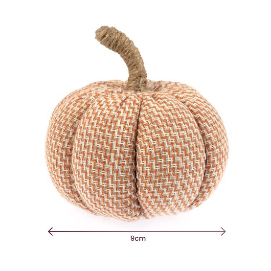 Orange Cotton Striped Pumpkin 9cm image number 4