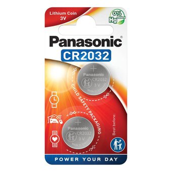 Panasonic CR2032 Lithium Coin Battery 2 Pack