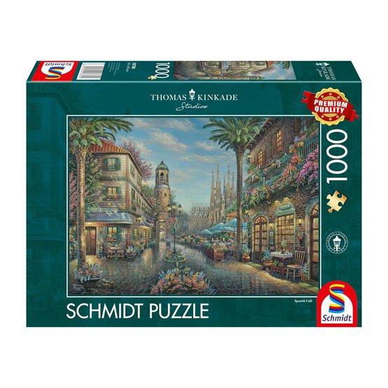 Schmidt Thomas Kinkade Spanish Cafe Jigsaw Puzzle 1000 Pieces image number 1