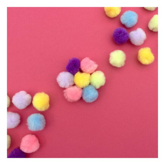 Pastel Pom Poms 2cm 100 Pack image number 2