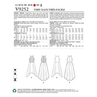 Vogue Princess Seam Dress Sewing Pattern V9252 (14-22)