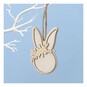 Hanging Wooden Bunny with Flowers Decoration 13cm image number 1