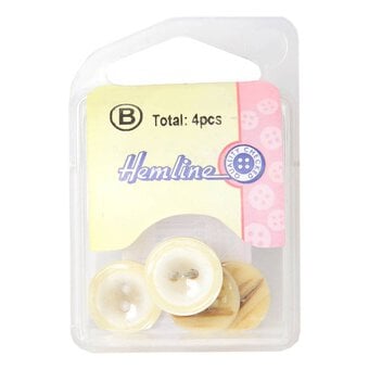Hemline Cream Basic Knitwear Button 4 Pack