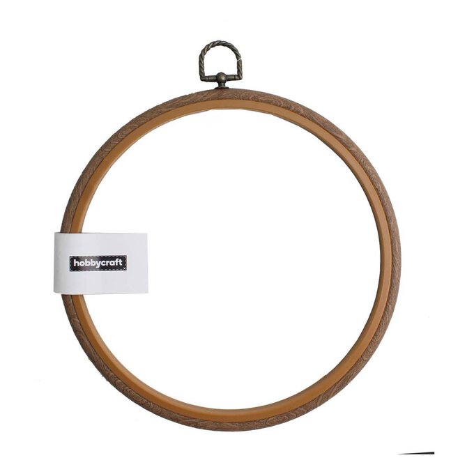 Flexible Woodgrain Effect Embroidery Hoop 8 Inches image number 1