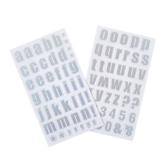 Block Holographic Alphabet Chipboard Stickers 85 Pieces