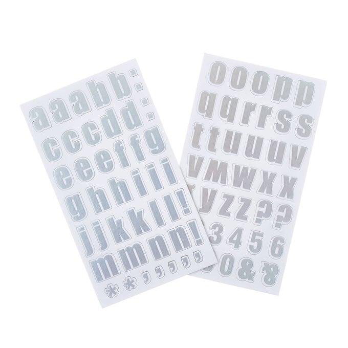 Block Holographic Alphabet Chipboard Stickers 85 Pieces image number 1