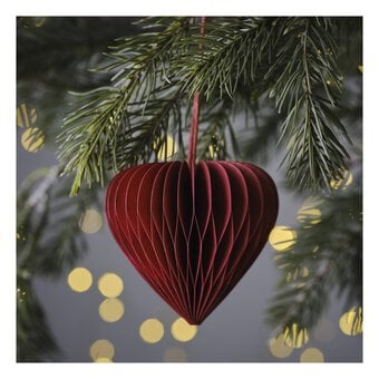 Hanging Paper Heart Decoration 9cm