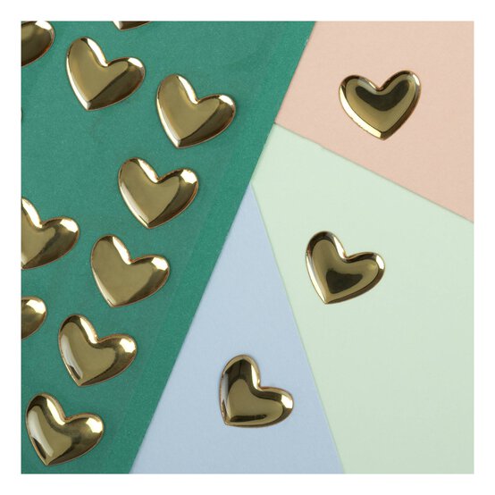 Gold Heart Epoxy Stickers 36 Pack  image number 3