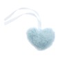 Pale Blue Faux Fur Heart Pom 9cm image number 1