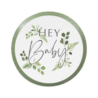 Ginger Ray Hey Baby Paper Plates 8 Pack